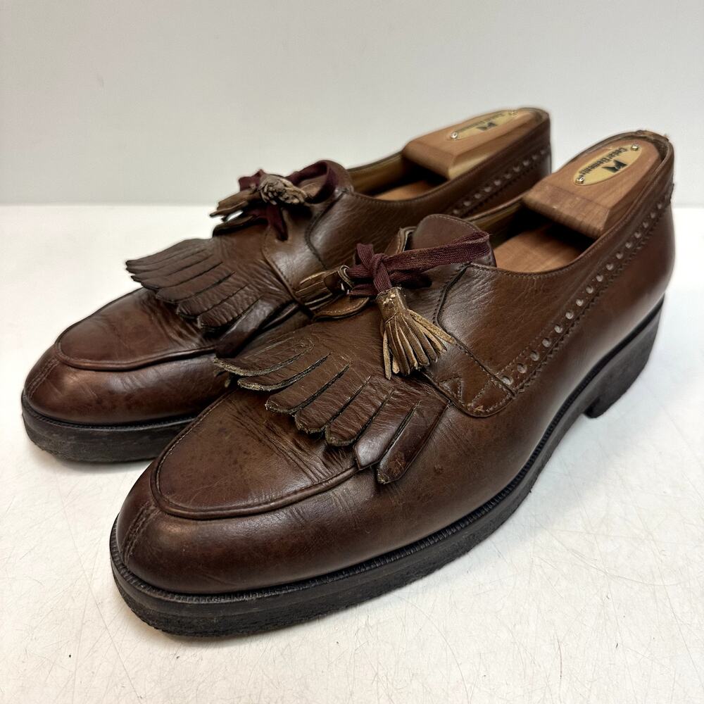 RARE Polo Ralph Lauren Ghillie Brogue Split Toe Loafer Made in Italy VGUC 8 D